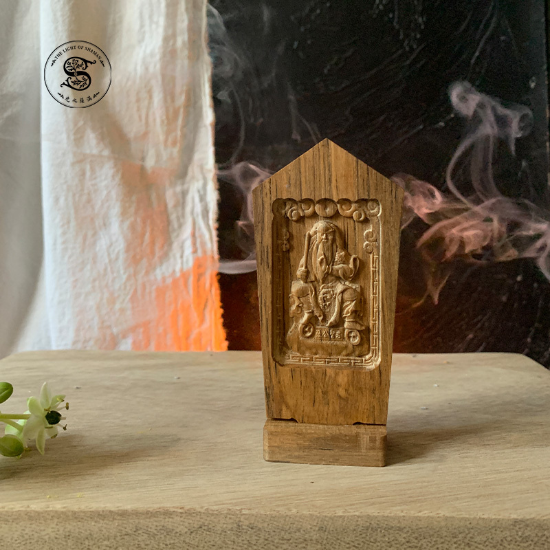 野生波羅蜜雷劈木法主公佛像立牌