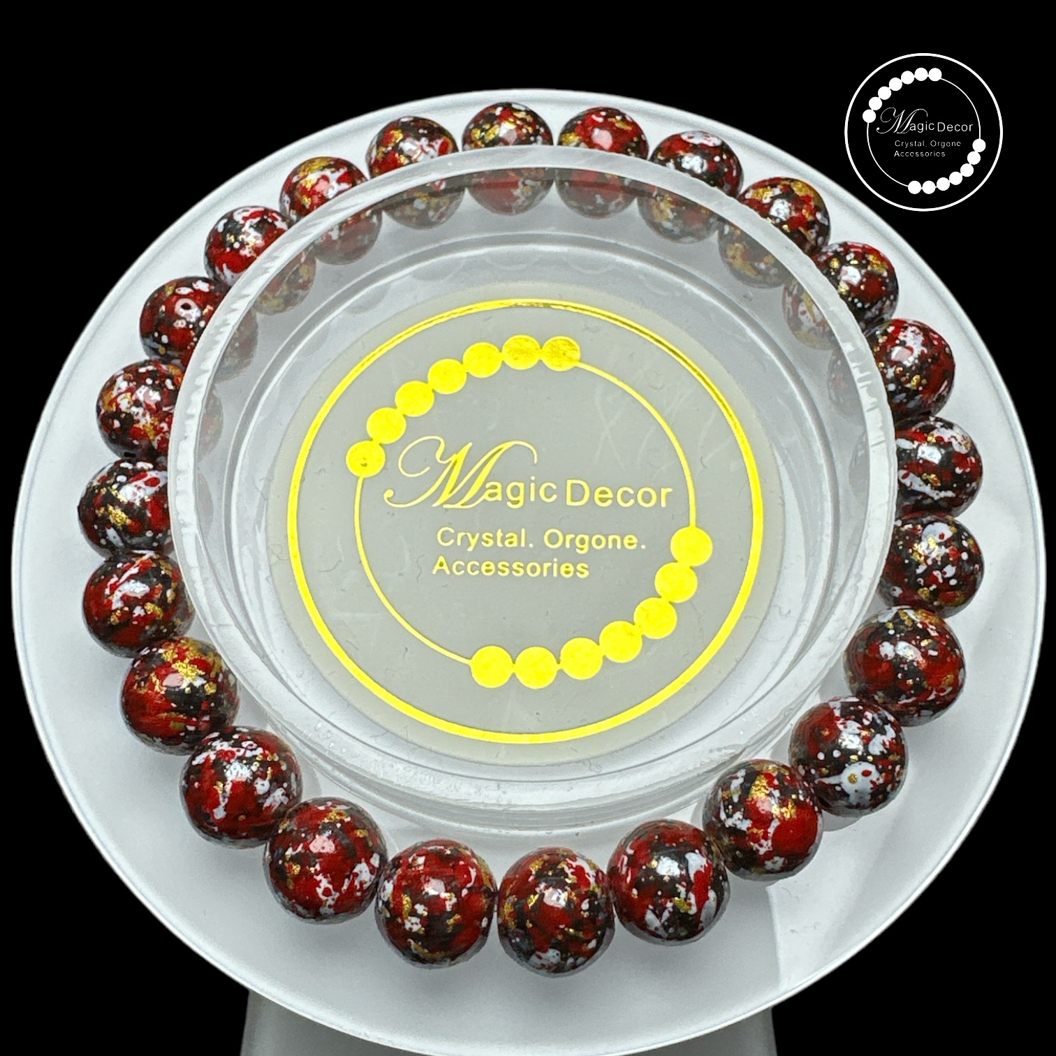 260131 - C148 8mm+黑膽石日本大漆手串+頸鏈 套裝