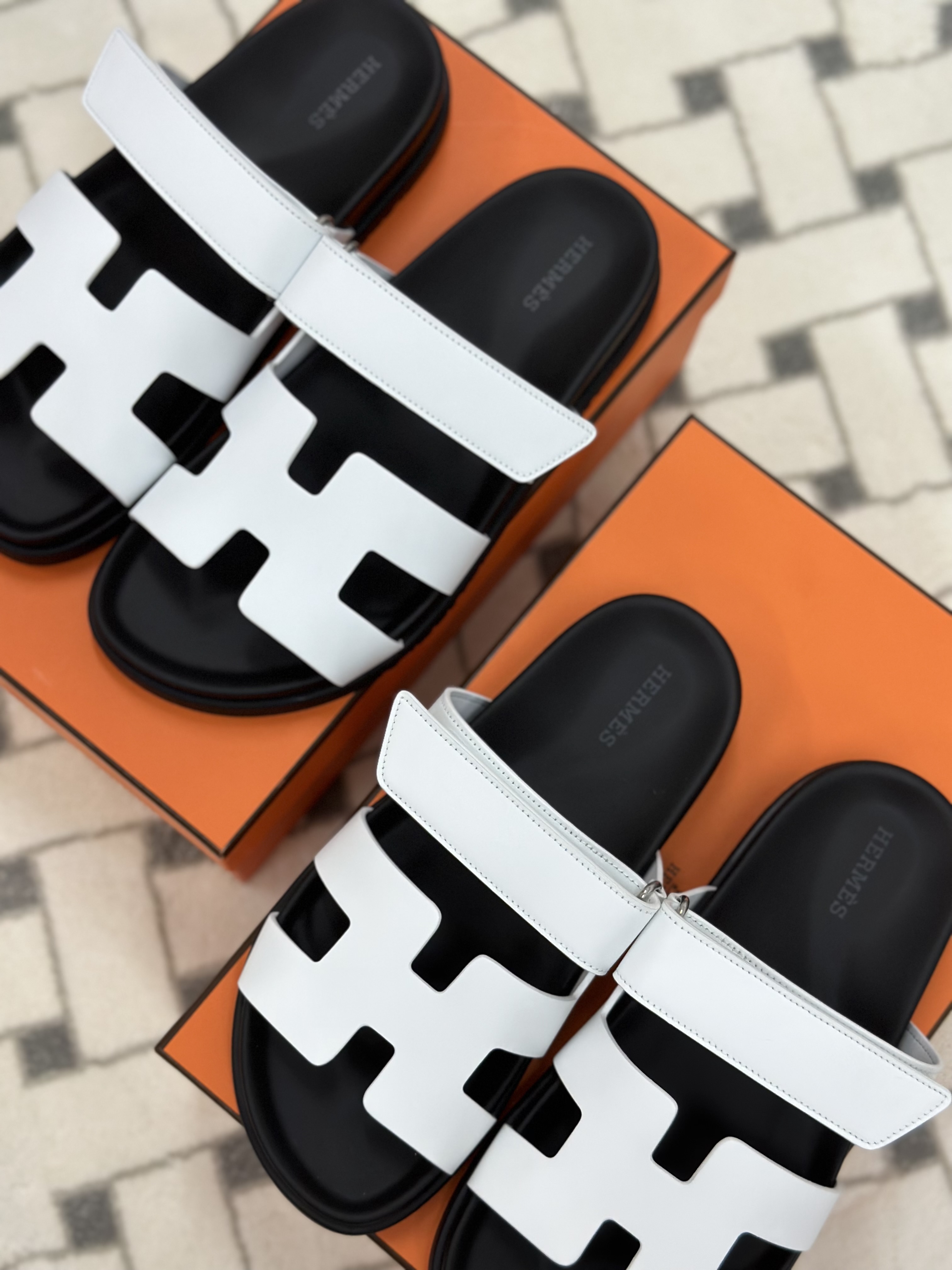 Hermes Hermes Chypre 二舅鞋 女裝 黑白色 panda 熊貓