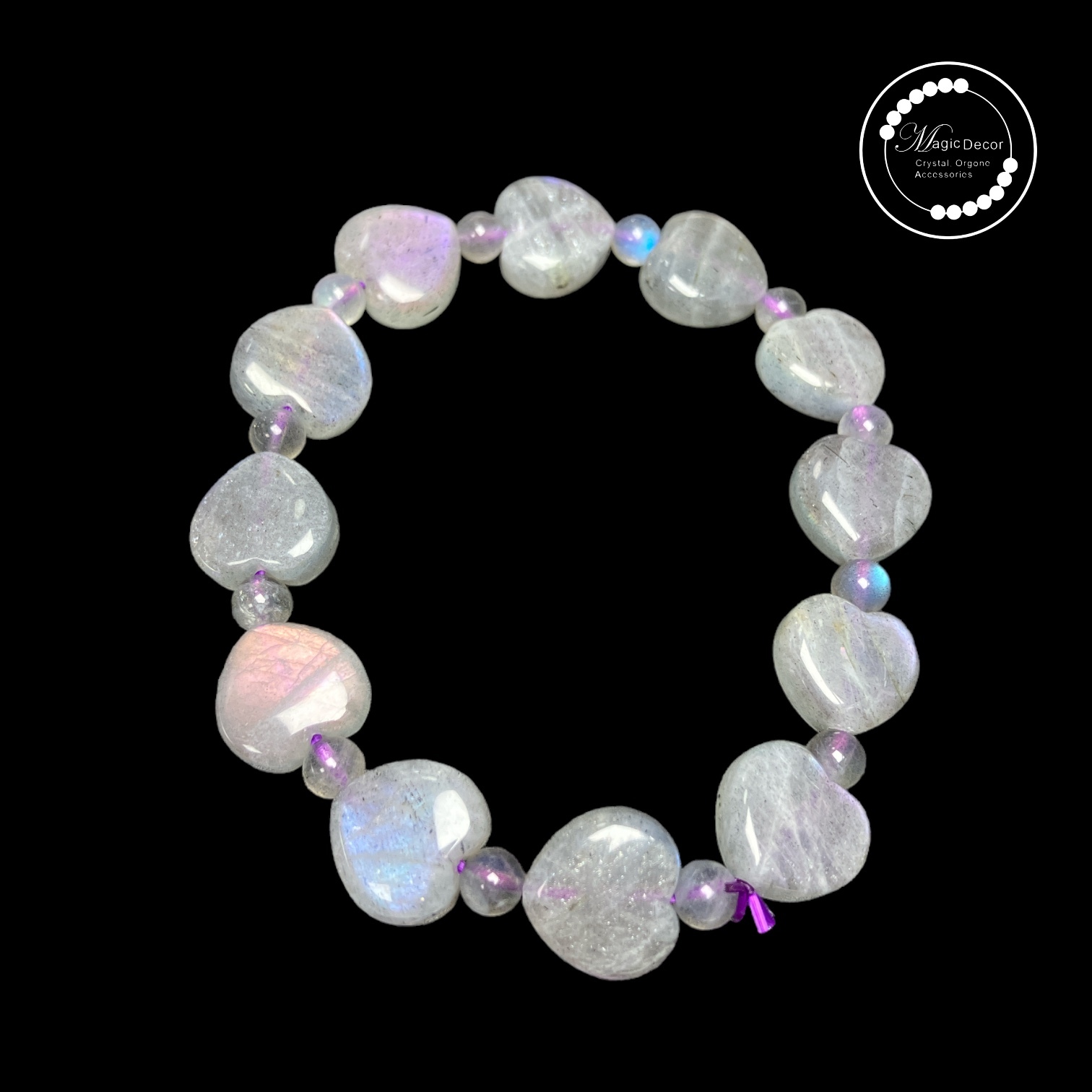 250816 - C52 人魚姬紫拉長石心心手串