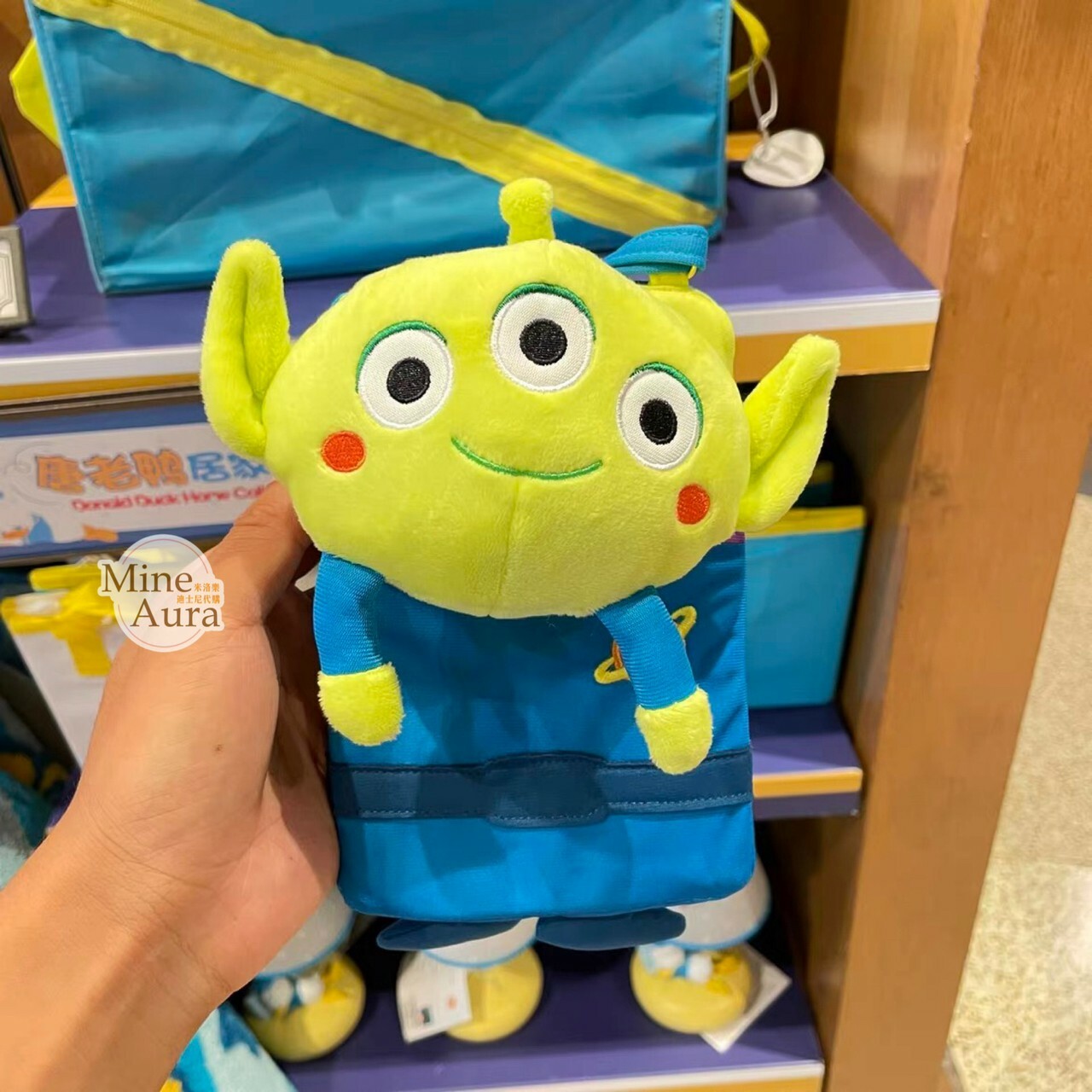 Q版 三眼怪 Alien 大頭 絨毛 造型 斜背小包 手機包 玩具總動員 Toy Story -上海迪士尼樂園