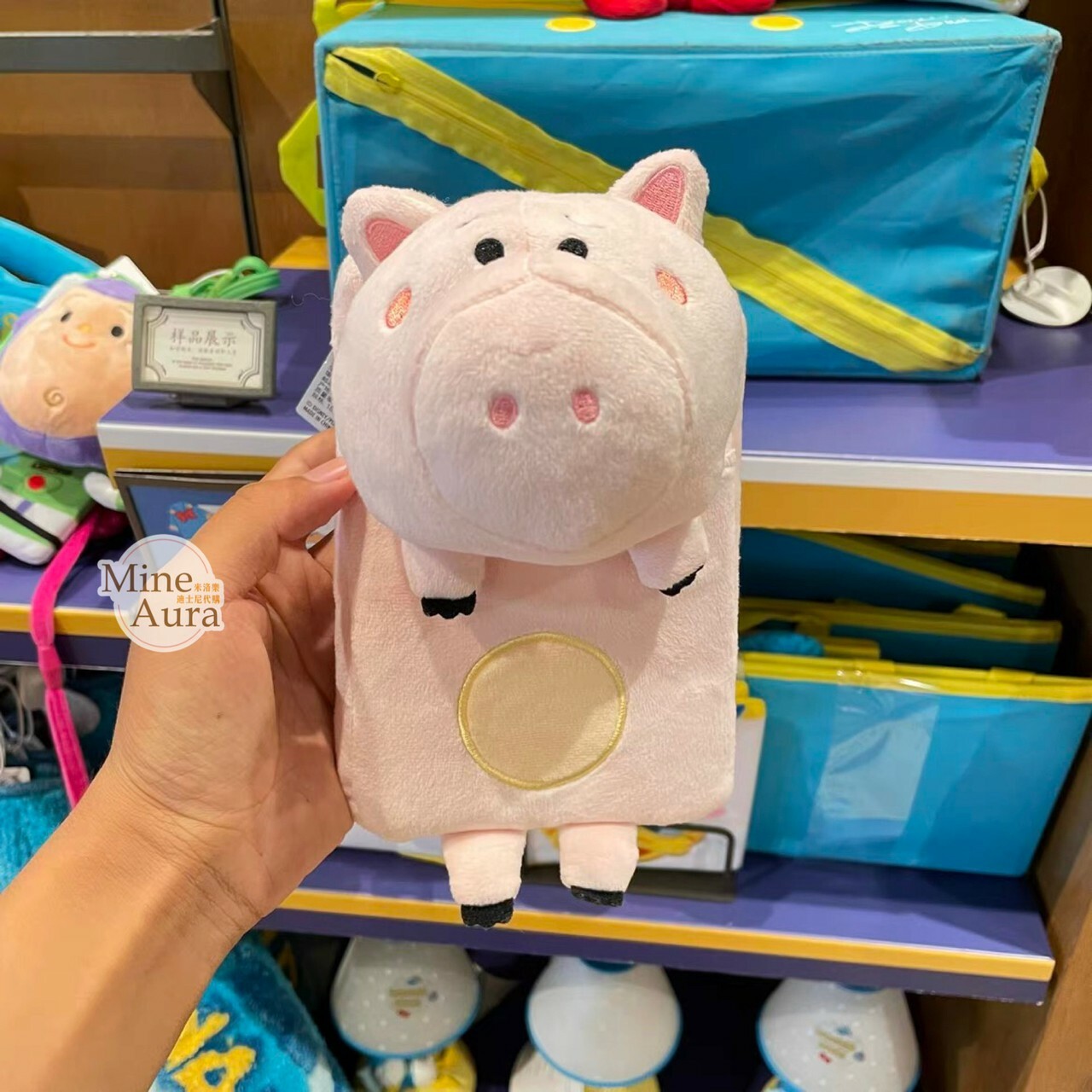Q版 火腿豬 Ham 大頭 絨毛 造型 斜背小包 手機包 玩具總動員 Toy Story -上海迪士尼樂園