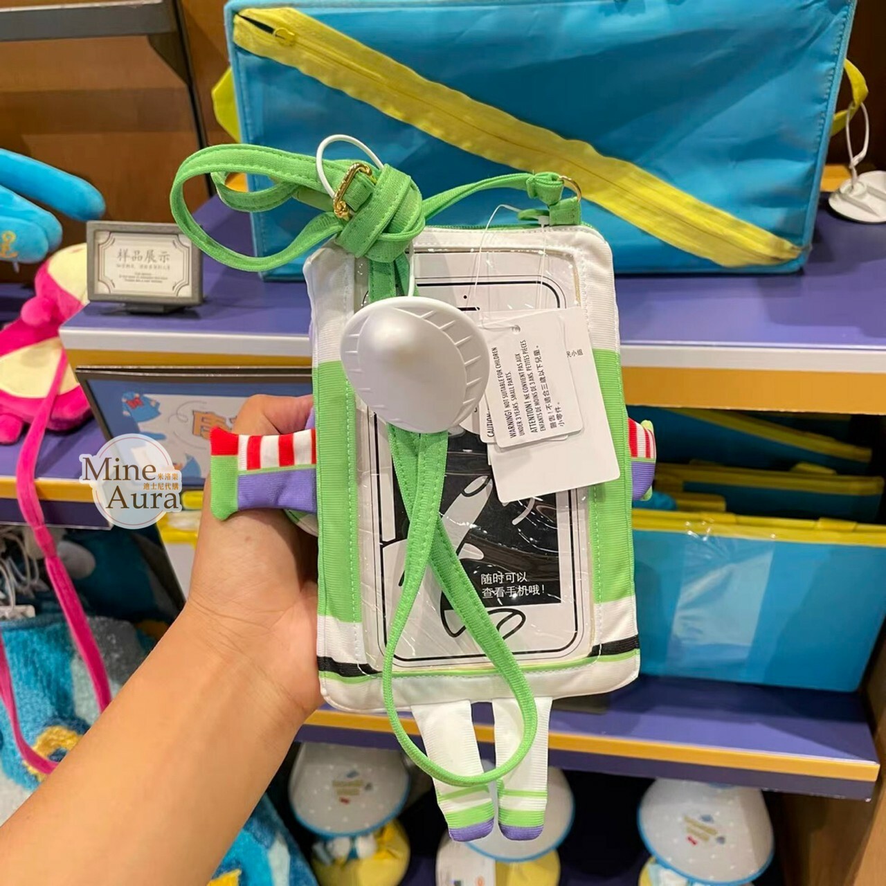 Q版 巴斯光年 Buzz Lightyear 大頭 絨毛 造型 斜背小包 手機包 玩具總動員 Toy Story -上海迪士尼樂園