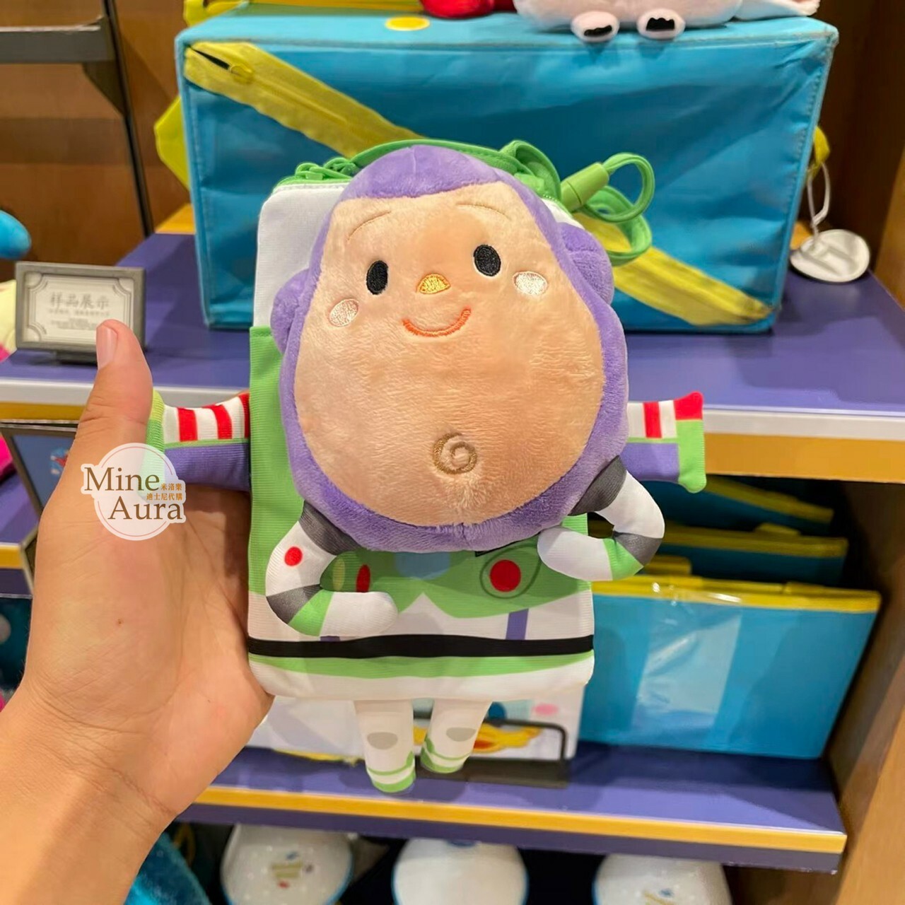 Q版 巴斯光年 Buzz Lightyear 大頭 絨毛 造型 斜背小包 手機包 玩具總動員 Toy Story -上海迪士尼樂園