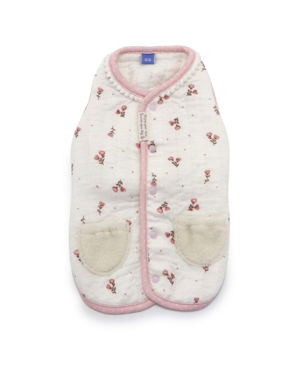 【Pet Paradise】 Fluffy Quilt Vest - Floral <918-23091>
