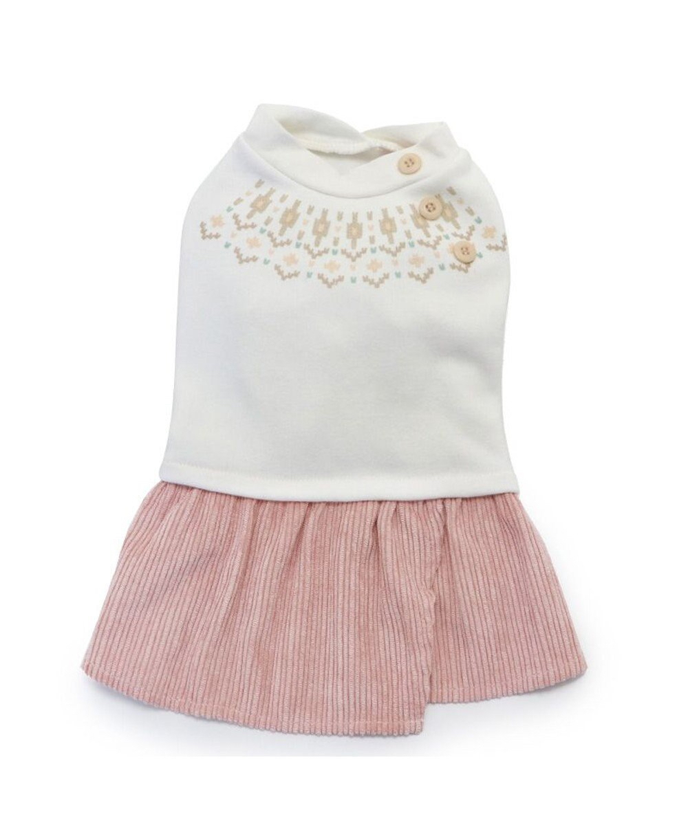 【Pet Paradise】Nordic Pattern Dress - White <633-17668>