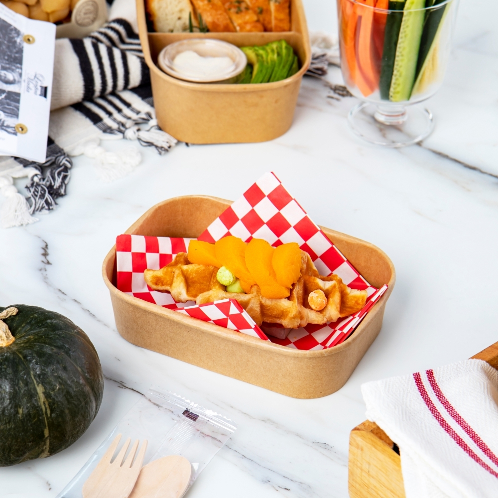 牛皮紙長方形碗 500ml 1號