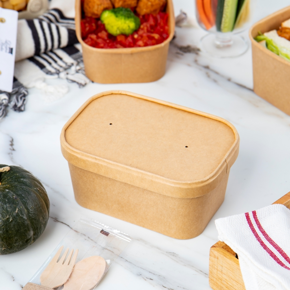 牛皮紙長方形碗蓋 170口徑 1/2/3號