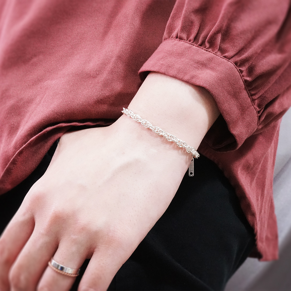 雙扣圓圈手鍊(4mm中寬鍊) 925純銀手鍊 ART64品牌經典手鍊