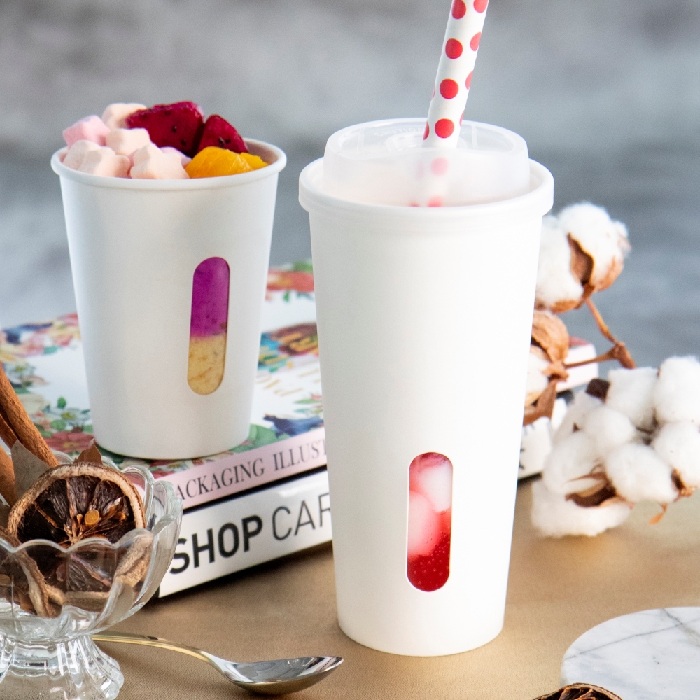 開窗冷熱共用杯 22oz 白色