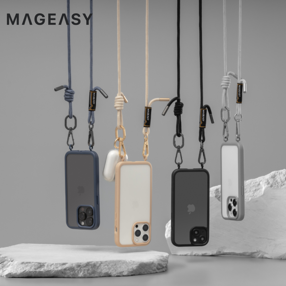 【MAGEASY】ROAM + Strap iPhone15 系列掛繩手機殼(多色可選)