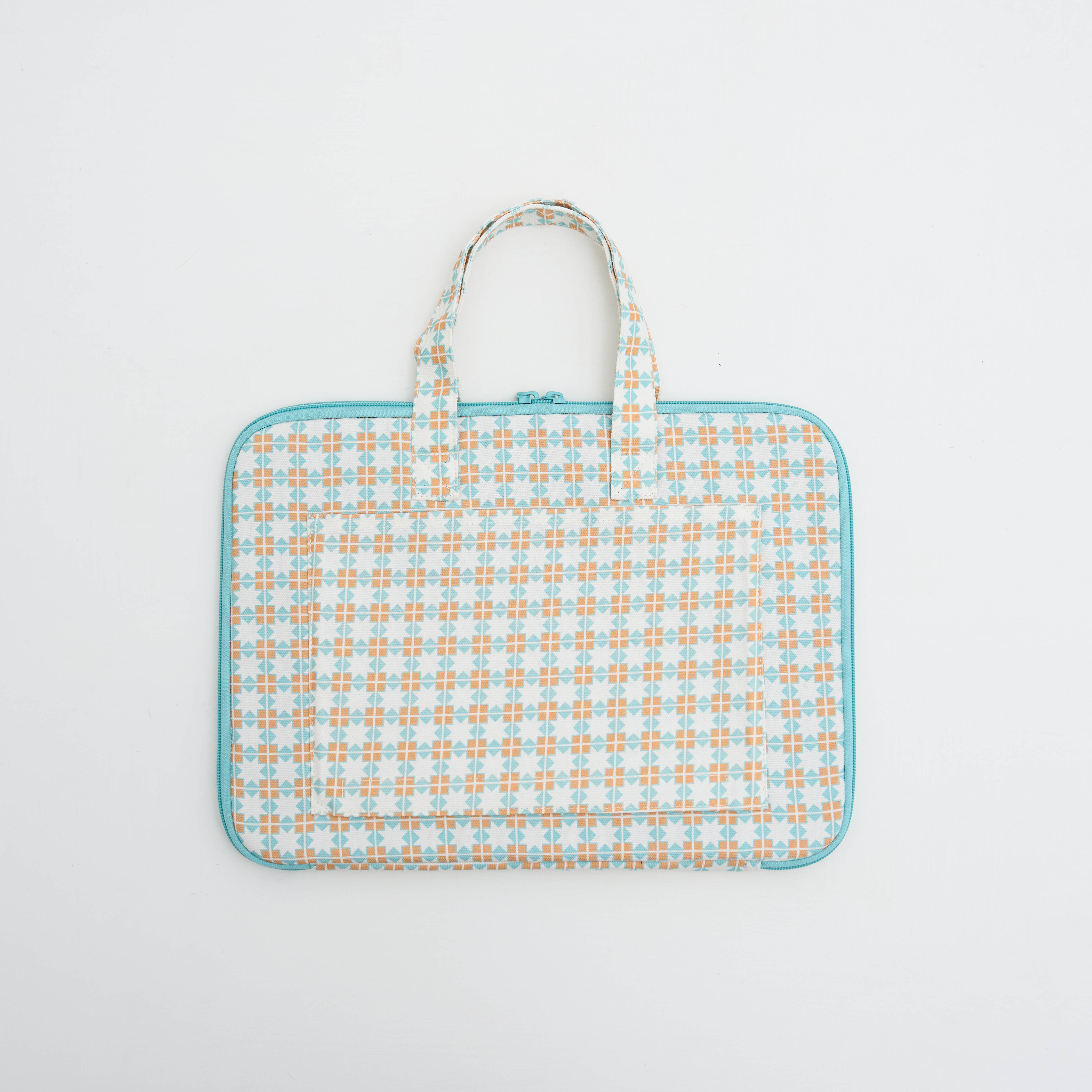 13" Laptop Case(Outer Pocket)/Old Ceramic Tile/Hydrangea Orange