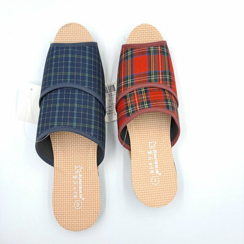 505布室內拖鞋 時尚格紋布拖 室內拖鞋 地板拖鞋