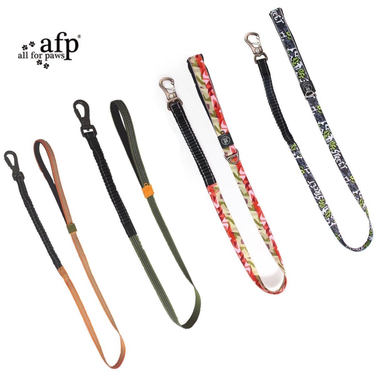【AFP】街頭系列-犬用彈力牽繩 S/M (4個顏色)