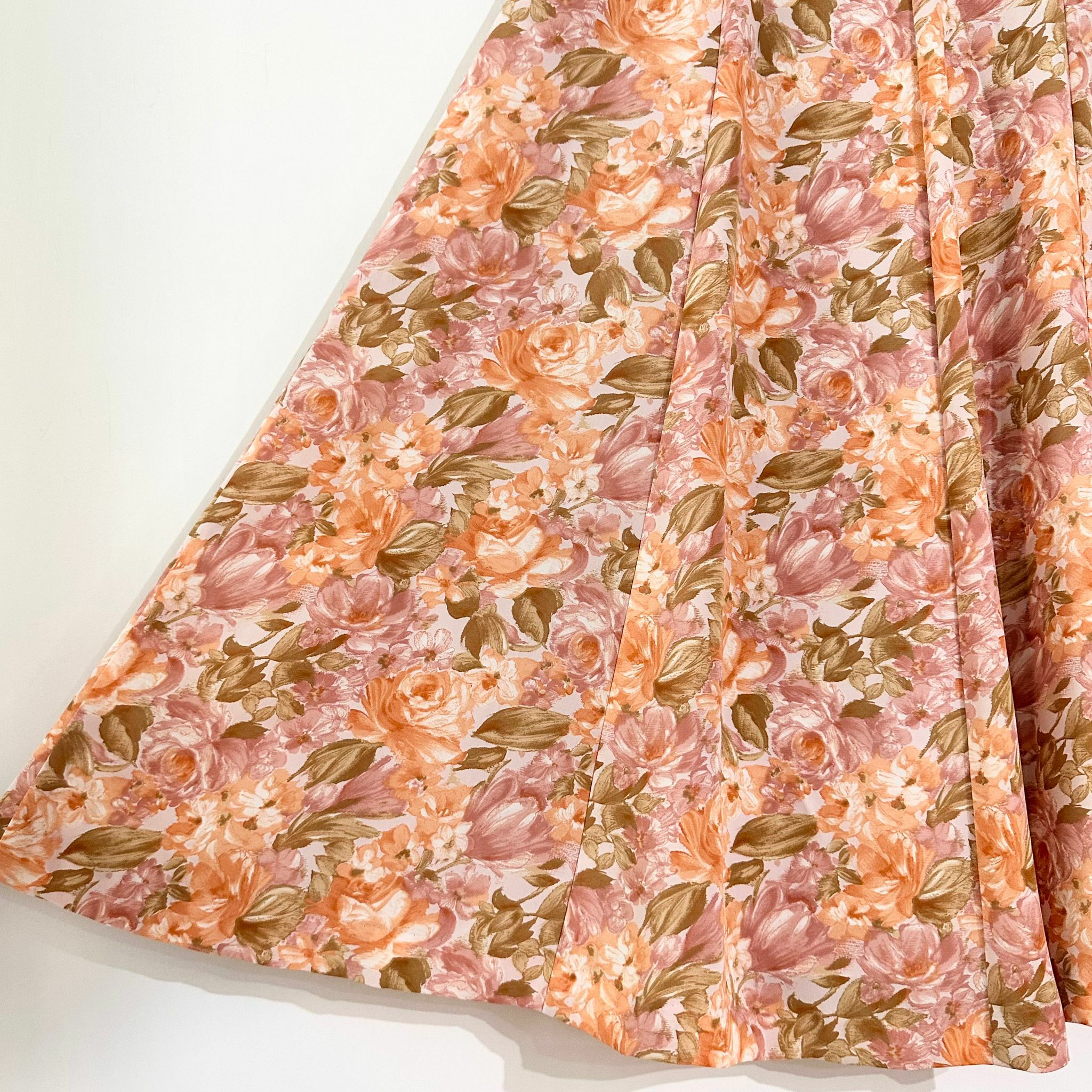 粉橙色玫瑰鬱金香雪紡半裙