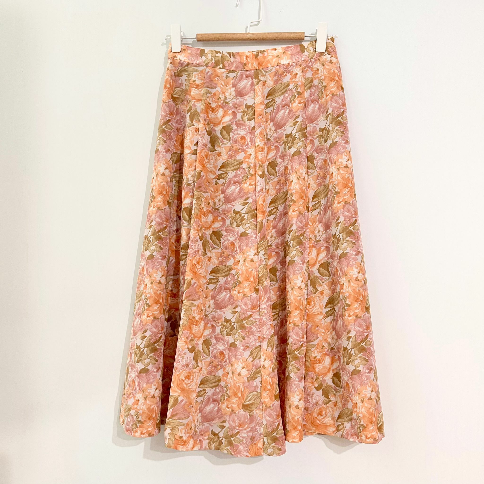 粉橙色玫瑰鬱金香雪紡半裙