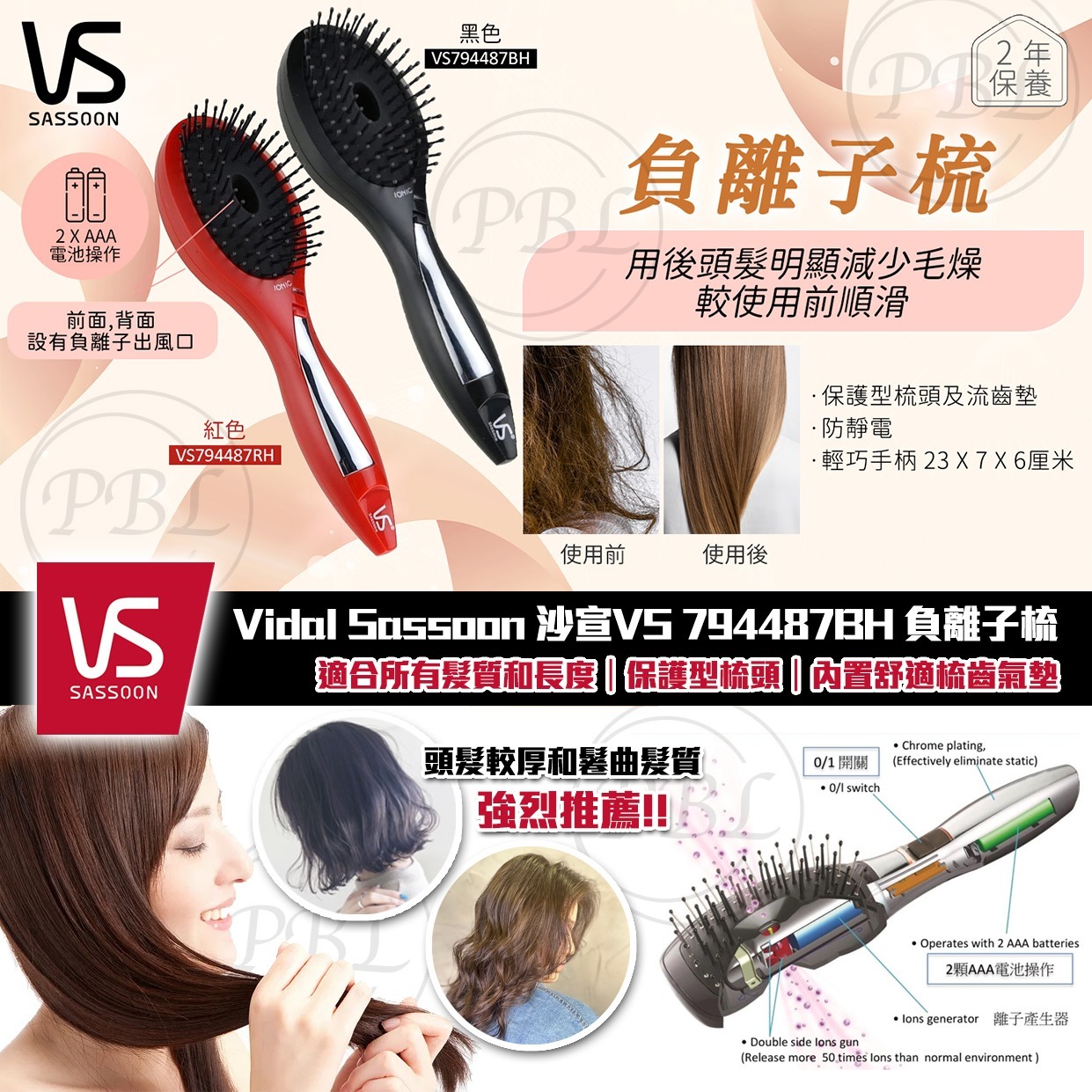 Vidal Sassoon負離子梳