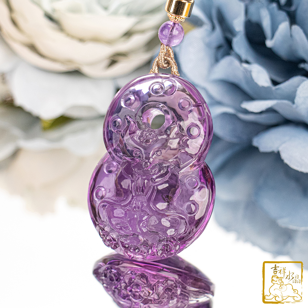 Amethyst Fox-Fairy Necklace 43.8g