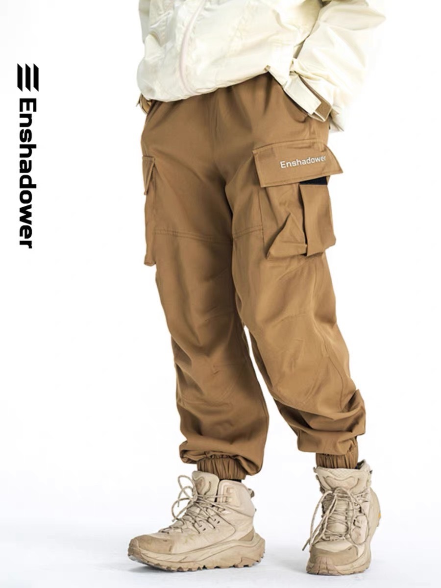 ENshadower隱蔽者寬鬆刺繡口袋直筒戶外束腳褲