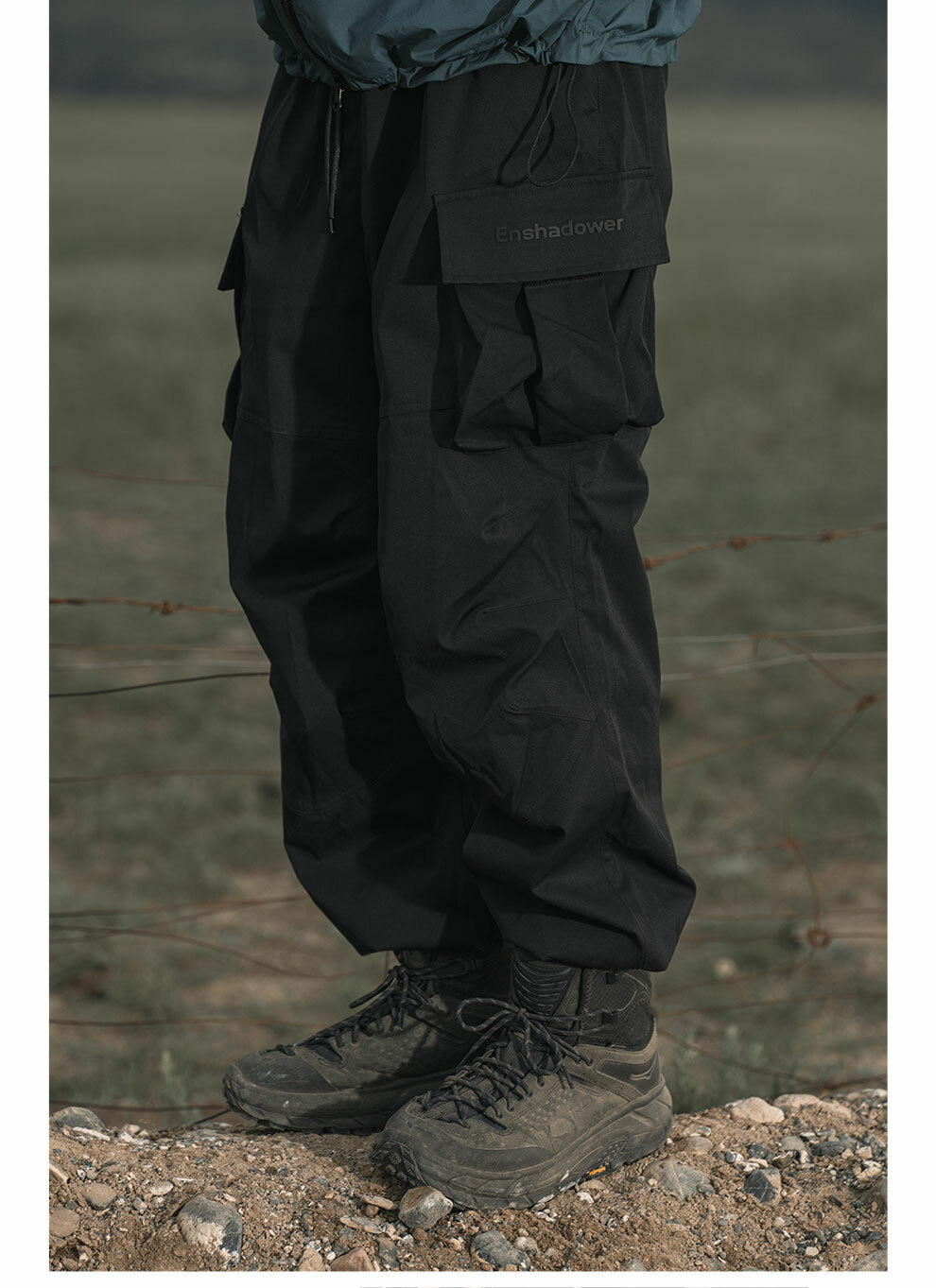 ENshadower隱蔽者寬鬆刺繡口袋直筒戶外束腳褲