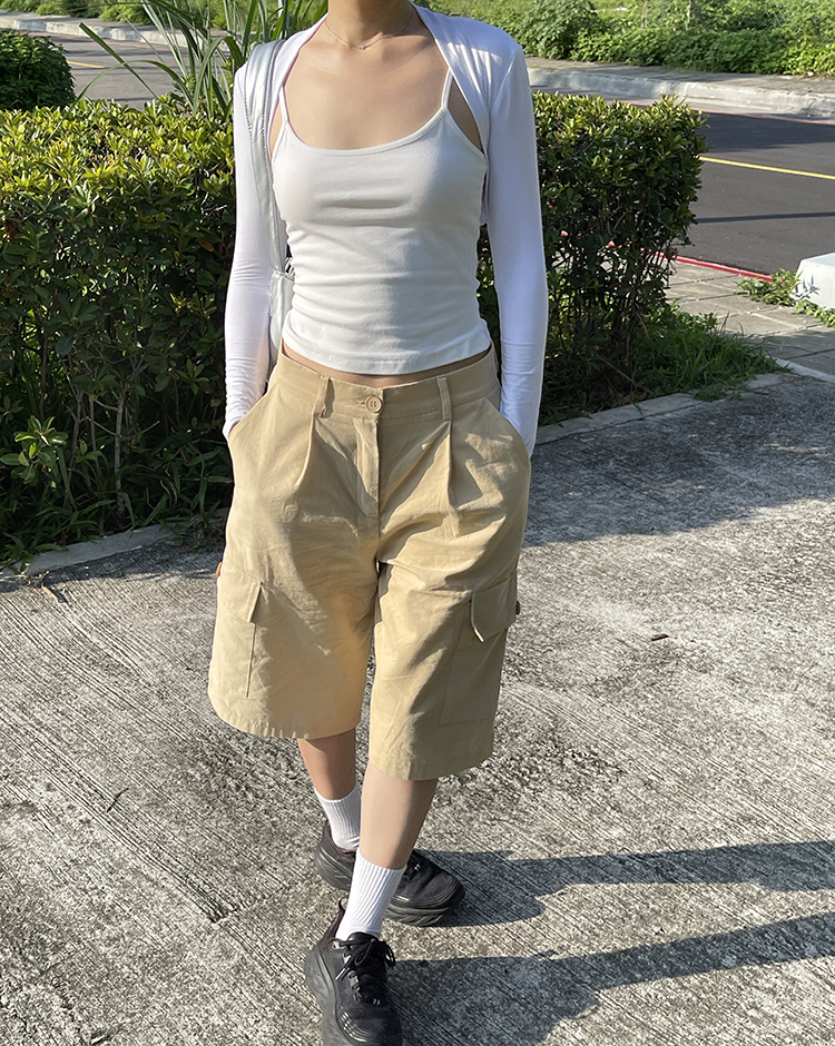 低腰工裝口袋短褲(-30%)