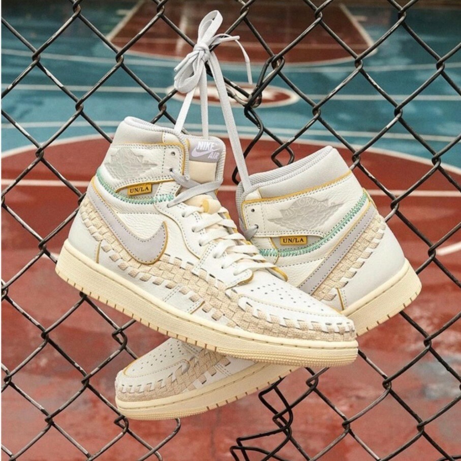 Nike Air Jordan 1 high OG x Union x Bephies Beauty Supply "Summer 96" 白灰 編織 高筒 奶油底