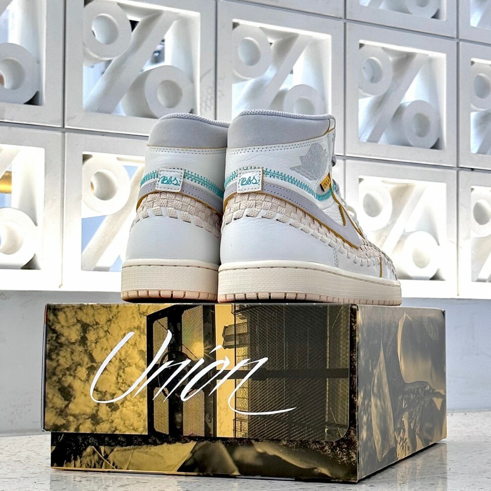 Nike Air Jordan 1 high OG x Union x Bephies Beauty Supply "Summer 96" 白灰 編織 高筒 奶油底