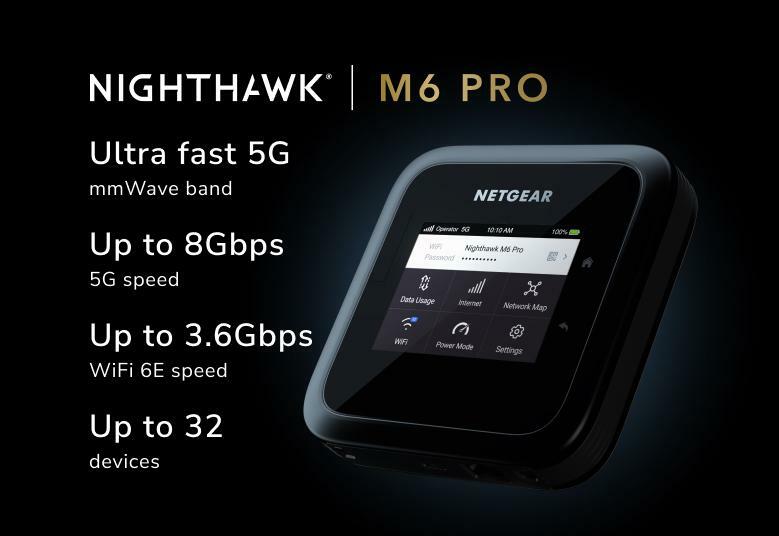 NETGEAR Nighthawk M6 Pro 5G SIM WiFi 6E Pocket WiFi (MR6450)