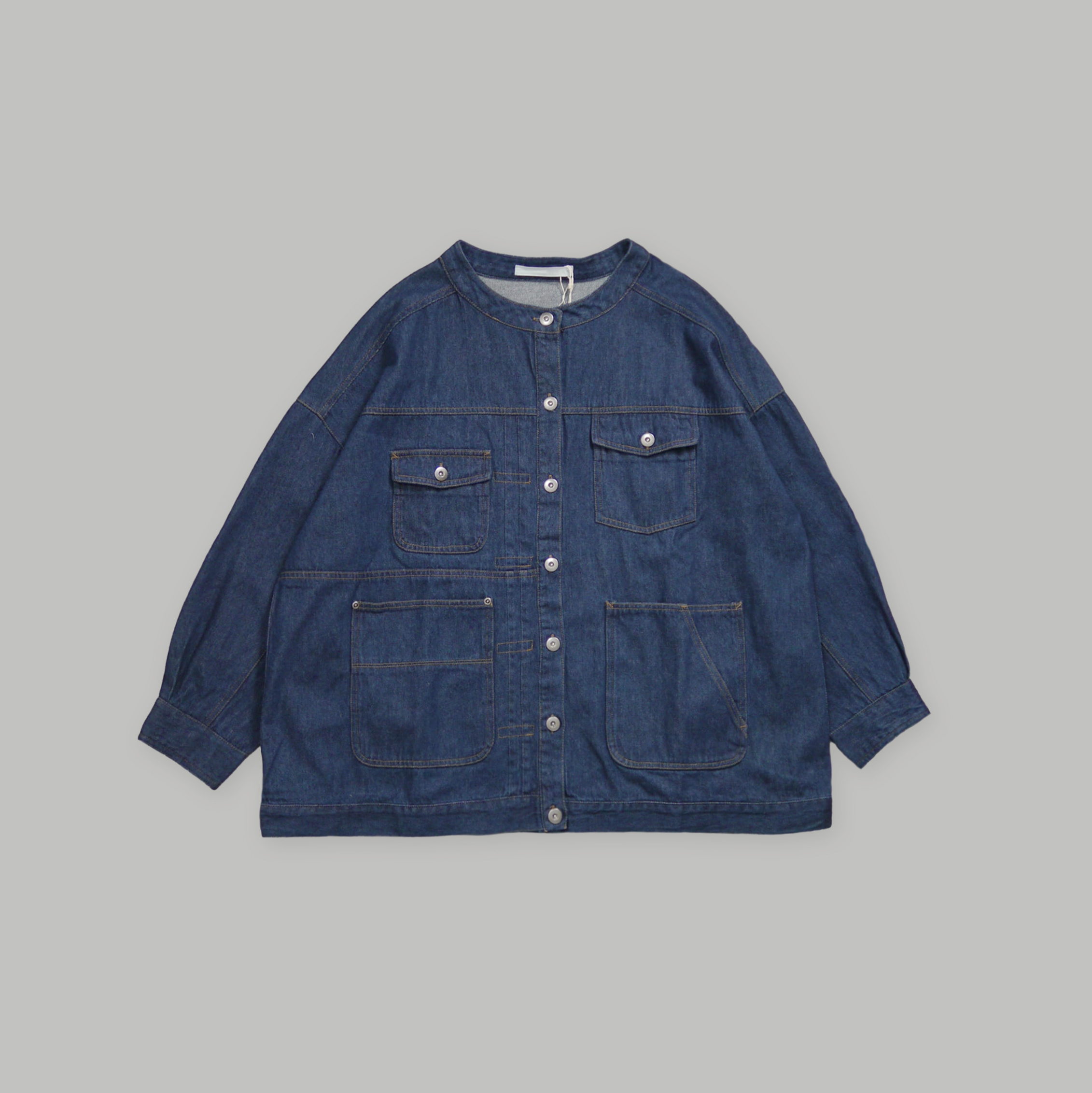 J.P.L. 立領廓形丹寧工作夾克