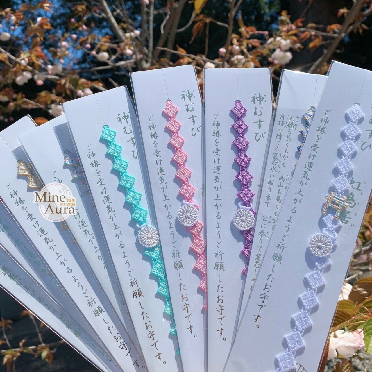 (現貨) 日本代購 ❘ 超美神之結御守 阿佐谷神明宮 神之結 鳥居 櫻花 結緣御守（手鍊型）