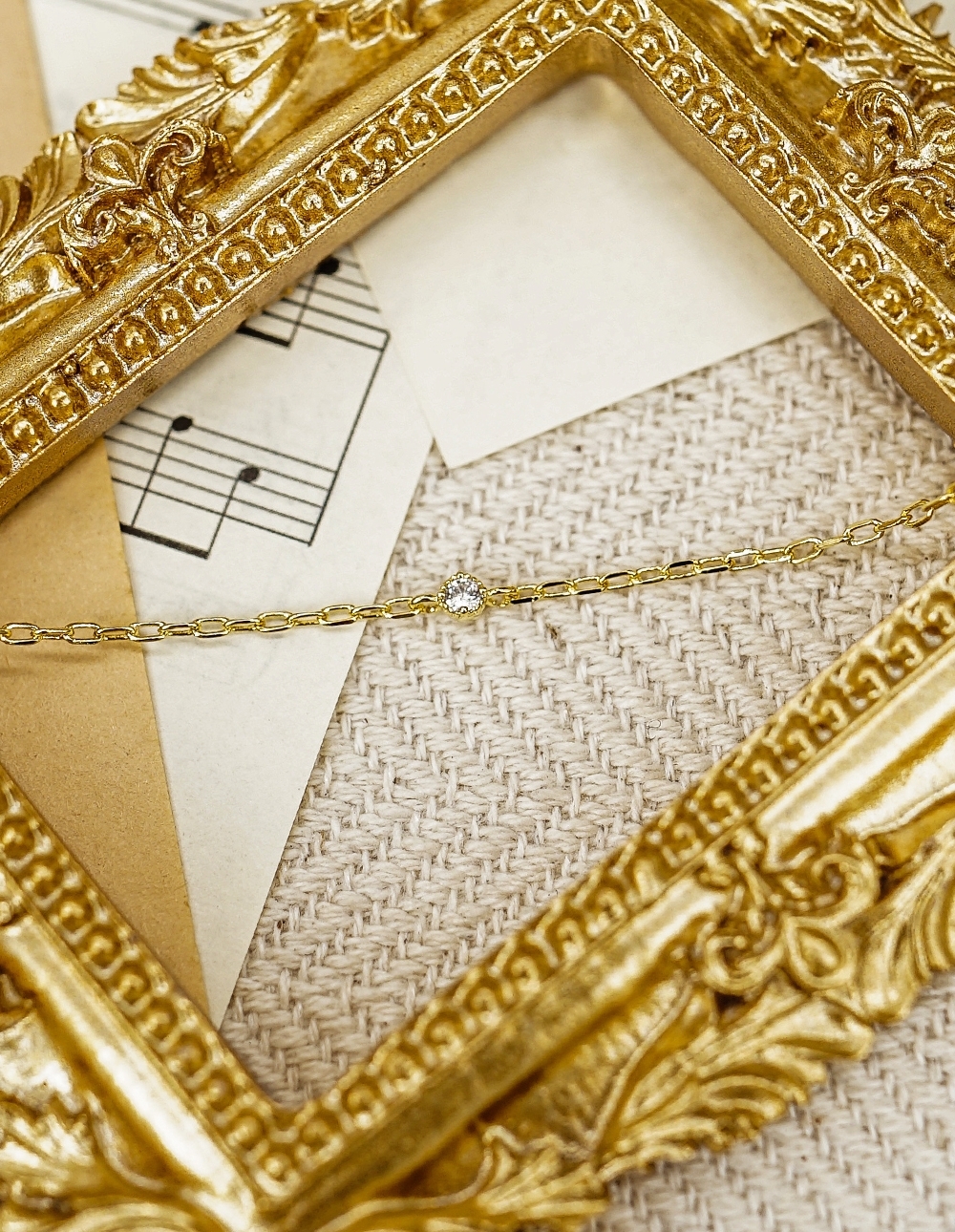 皇室復古✧單鑽氣質細手鍊