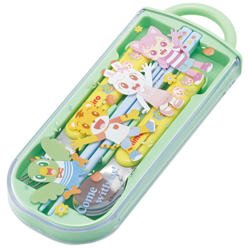 日本製 Skater 巧虎 Ag+抗菌滑蓋三件式餐具組