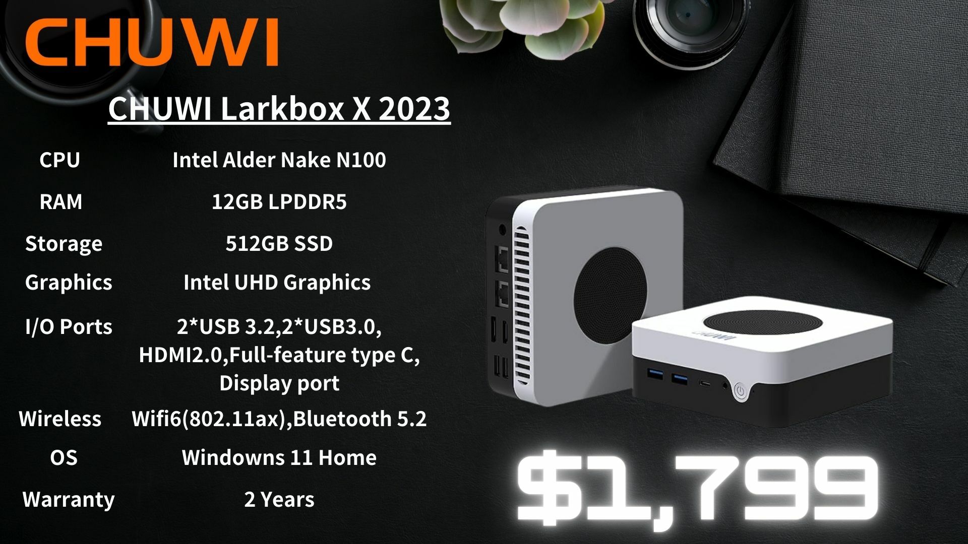 CHUWI Larkbox X 2023 Intel Alder Lake N100 + 12GB LPDDR