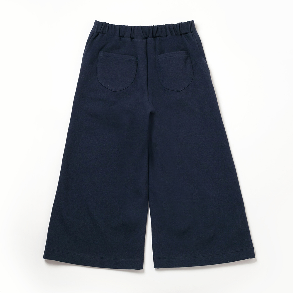 PIPPY百搭素色棉質寬褲 藍