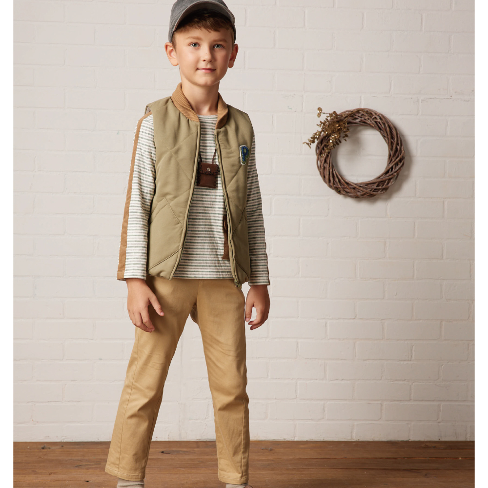 PIPPY大地色系棉質直筒褲  卡其