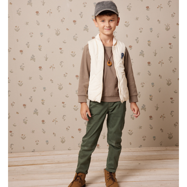 PIPPY休閒風下擺雙口袋棉質圓領長袖上衣 綠