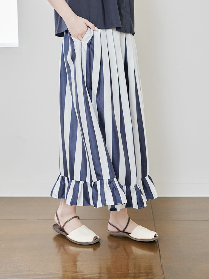 沿途風景條紋擺裙