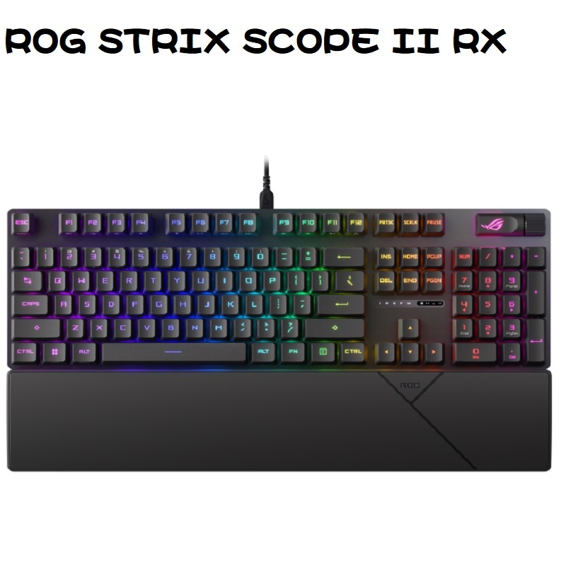 米特3C數位–ASUS 華碩 ROG STRIX SCOPE II RX 電競機械式鍵盤 紅軸/90MP0350-BKTA01/青軸/90MP0352-BKTA01