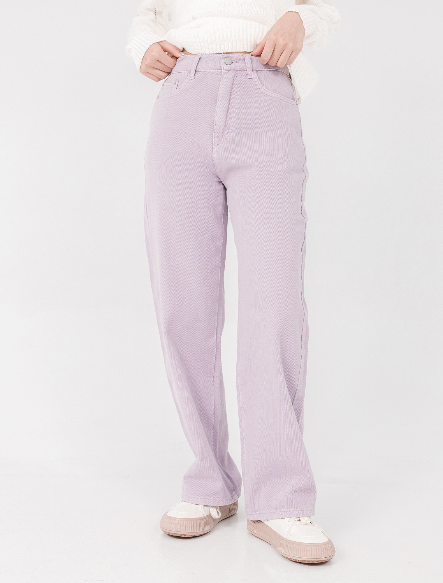 法朵Fado Shop｜腰鬆緊粉霧紫寬褲 254C003 紫 S-XL