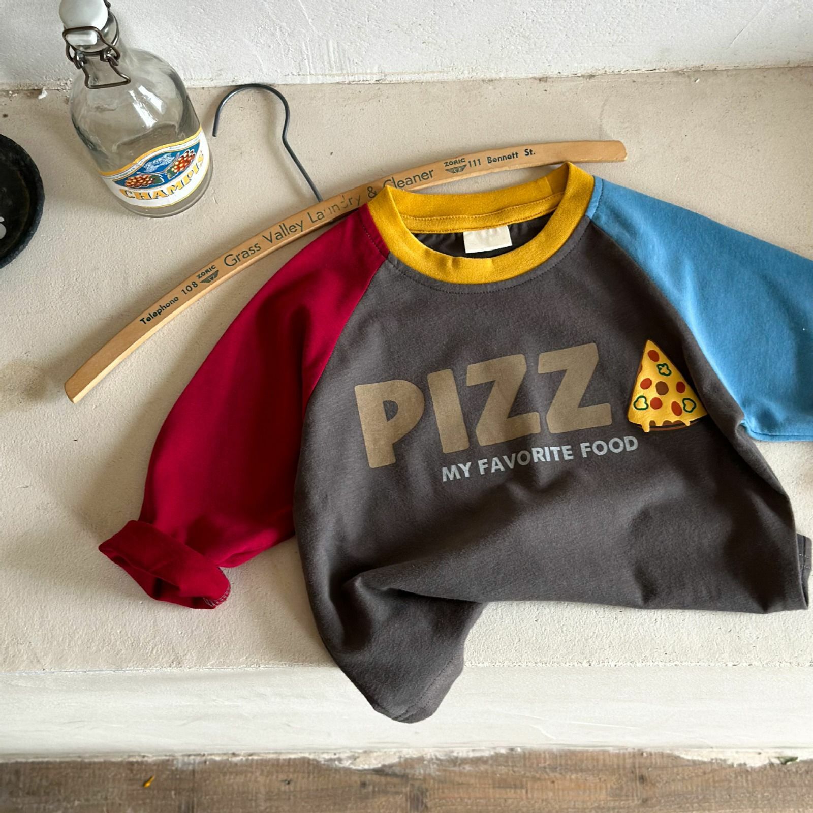 O30AC_A8_C: Pizza 併色牛角Tee(pre-order)