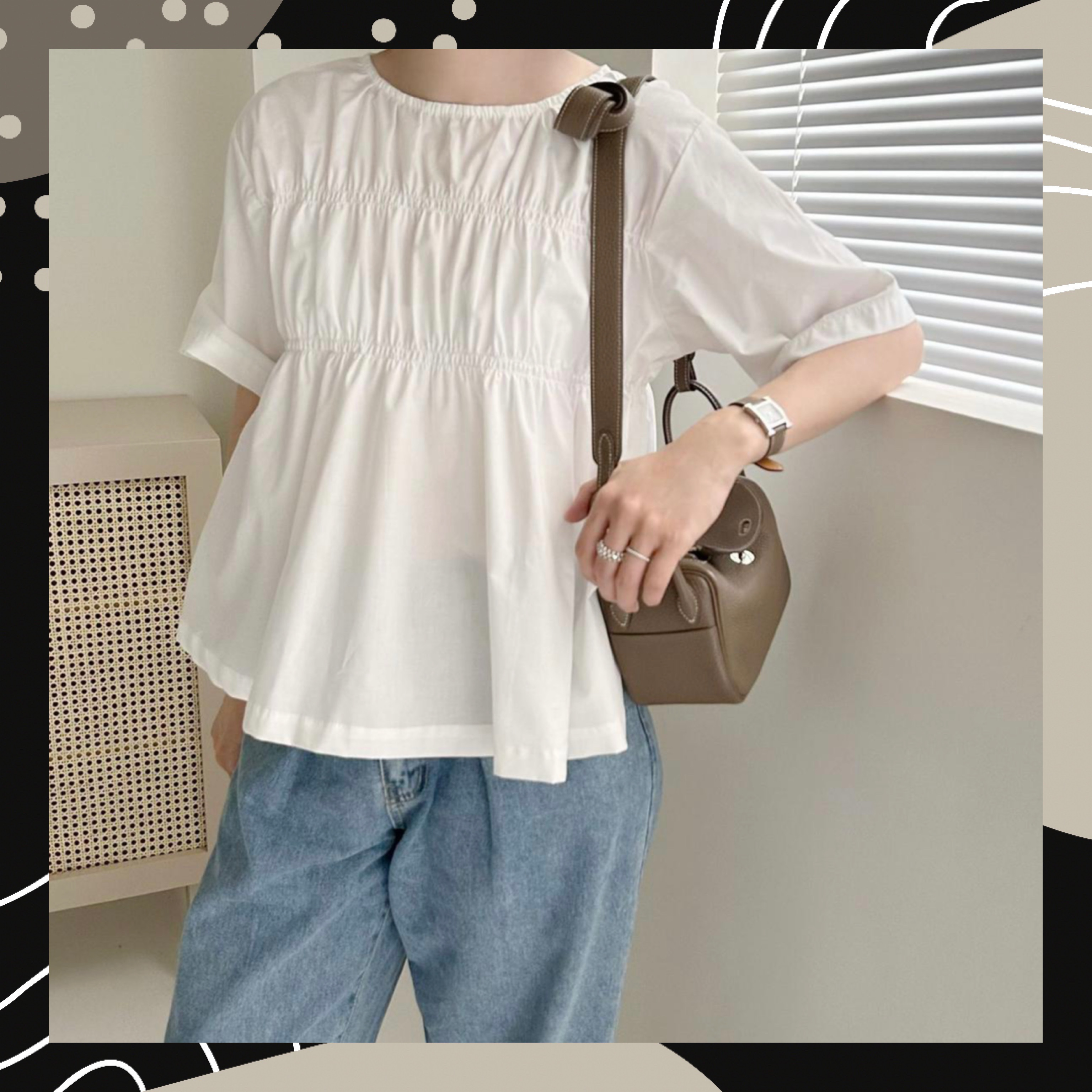 【BONNIE】4色～車橡筋薄TOP