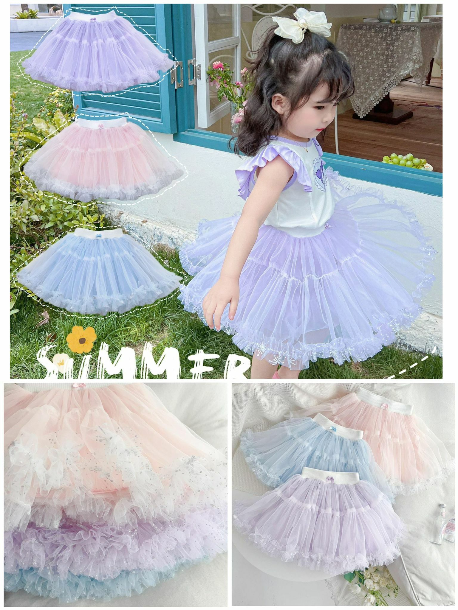🔶兒童閃亮網紗蛋糕裙🧜‍♀-23007312
