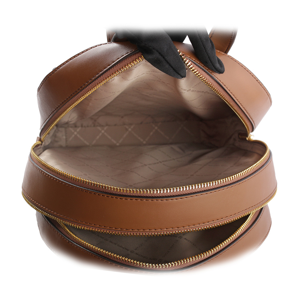 【Michael Kors】Jaycee 金字塗層帆布拉鍊口袋大款後背包(香草色) 35S2G8TB7B VANILLA