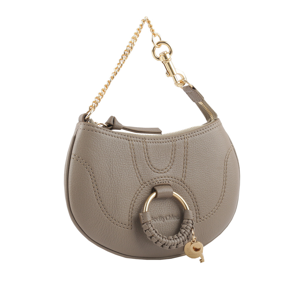 【SEE BY CHLOE】HANA 山羊皮勾釦手提包(灰色) CHS23APB2330523W
