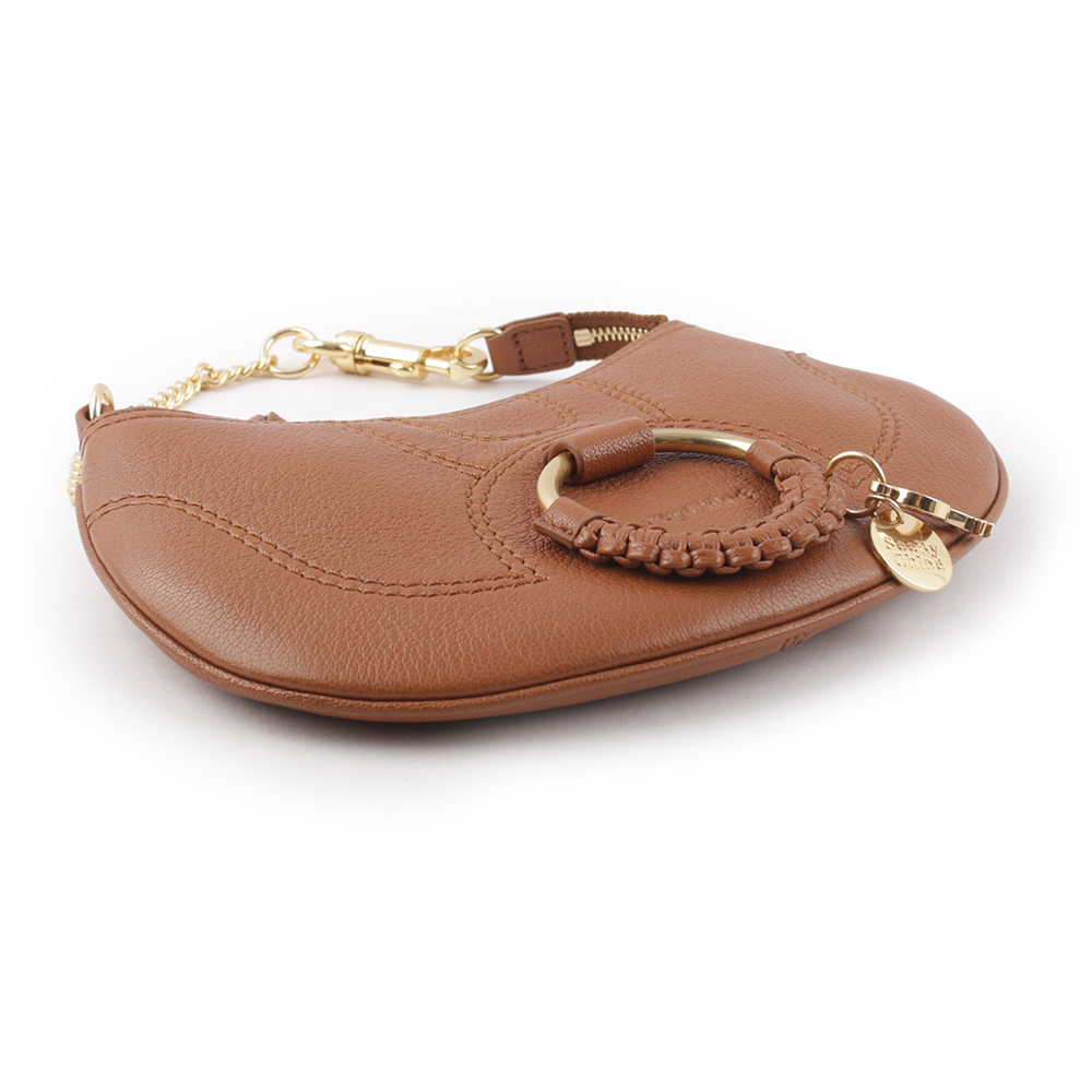 【SEE BY CHLOE】HANA 山羊皮勾釦手提包(棕色) CHS23APB23305242