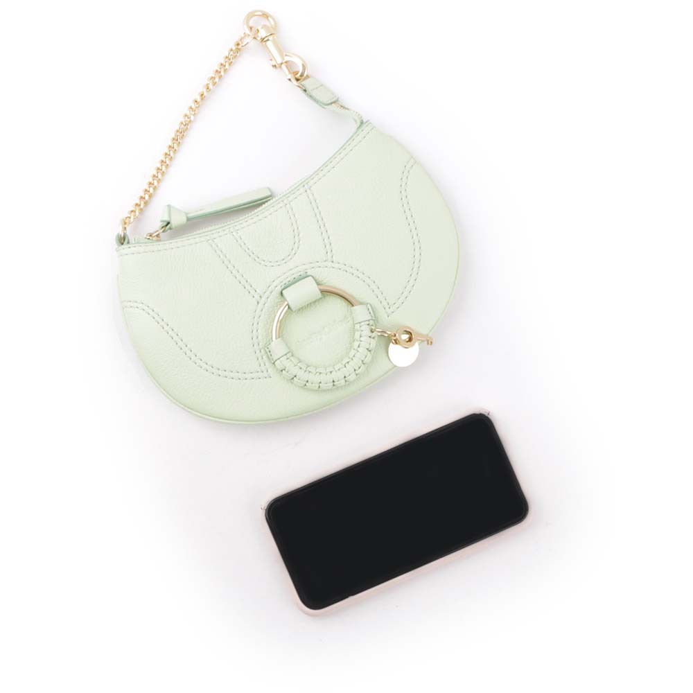 【SEE BY CHLOE】HANA 山羊皮勾釦手提包(松綠色) CHS23APB23305362