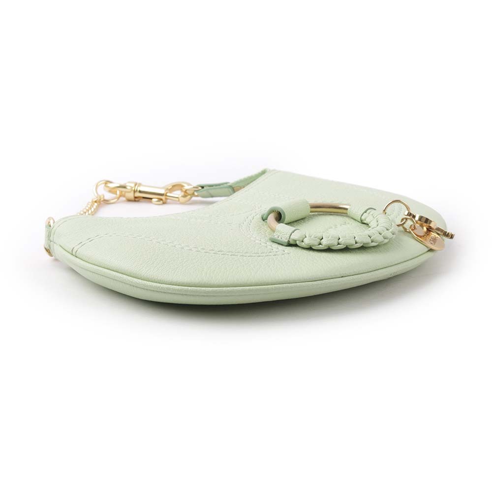 【SEE BY CHLOE】HANA 山羊皮勾釦手提包(松綠色) CHS23APB23305362