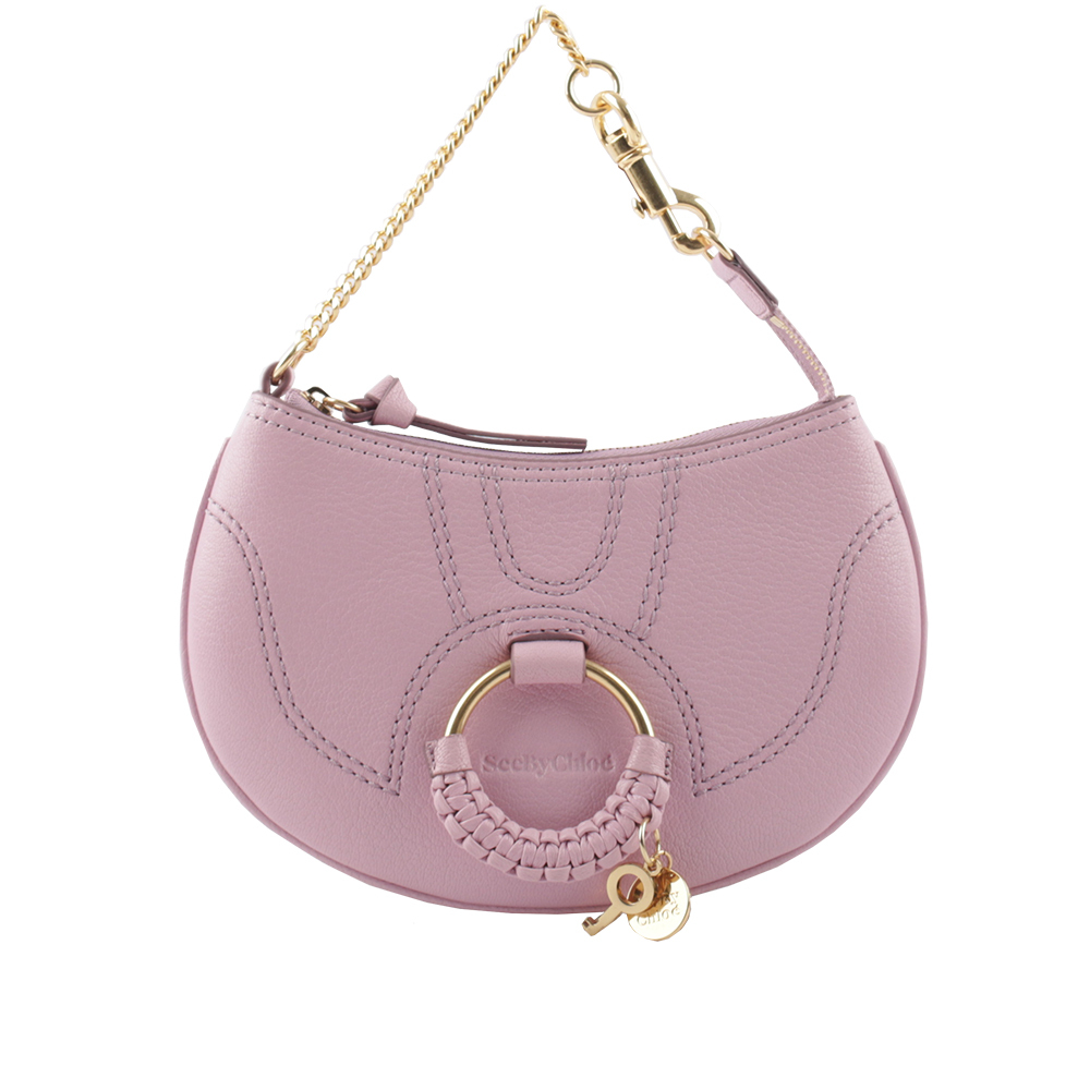 【SEE BY CHLOE】HANA 山羊皮勾釦手提包(迷霧薰衣草) CHS23APB23305599