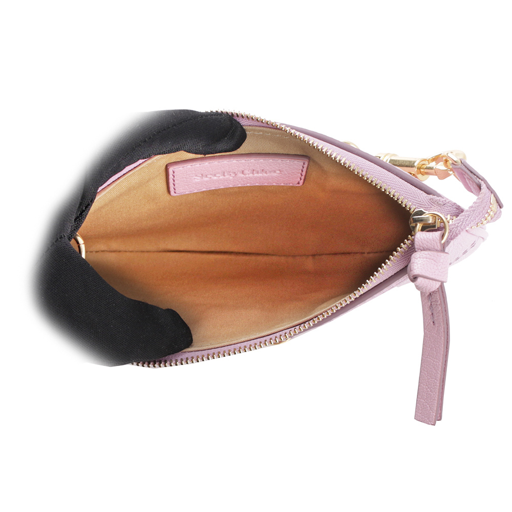 【SEE BY CHLOE】HANA 山羊皮勾釦手提包(迷霧薰衣草) CHS23APB23305599