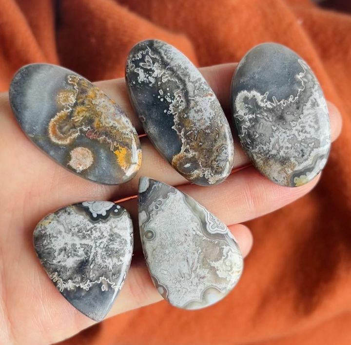 [原石] 黑櫻花瑪瑙 水晶墜面